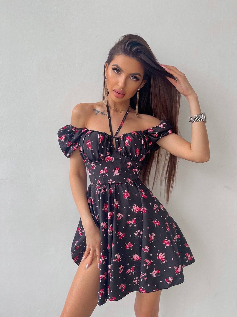 Сукня- міні у квітковий принт | PUSHKA SHOP