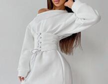 Худи на флисе + корсет на шнуровке  Худи на флисе + корсет на шнуровке  | PUSHKA SHOP