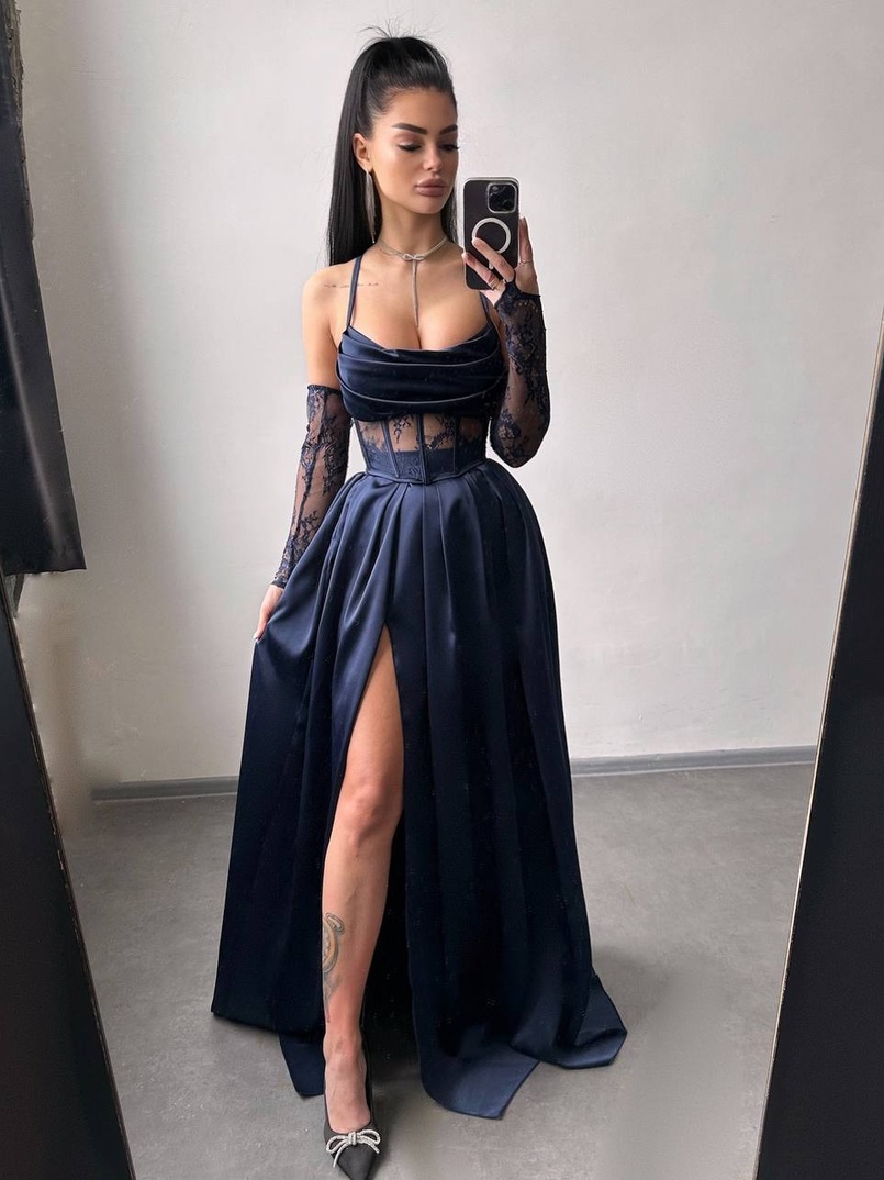 Атласний комплект: корсет + спідниця максі Атласний комплект: корсет + спідниця максі | PUSHKA SHOP