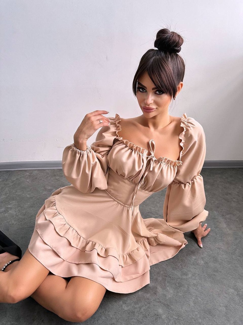 Сукня з воланами та шнурівкою  по спинці Сукня з воланами та шнурівкою  по спинці | PUSHKA SHOP