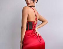 Комплект: корсет, декорований стразами + спідниця міні з драпіруванням   Комплект: корсет, декорований стразами + спідниця міні з драпіруванням   | PUSHKA SHOP