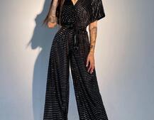 Бархатный комбинезон с голографическими блестками  Бархатный комбинезон с голографическими блестками  | PUSHKA SHOP