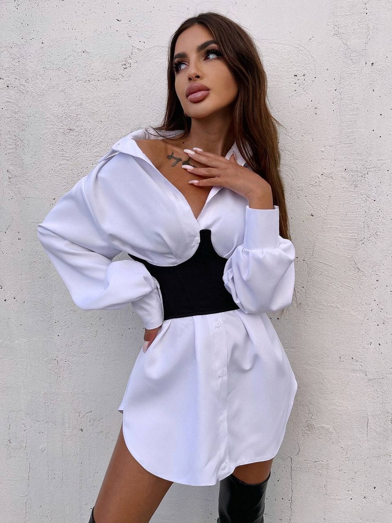 Приталена сорочка + корсет  Приталена сорочка + корсет  | PUSHKA SHOP