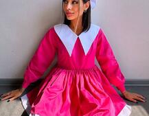 Котонова сукня з комірцем + бант  Котонова сукня з комірцем + бант  | PUSHKA SHOP