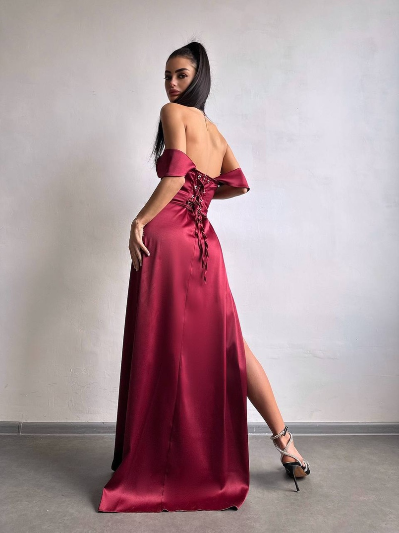 Атласний комплект: корсет бюстʼє + спідниця максі  | PUSHKA SHOP