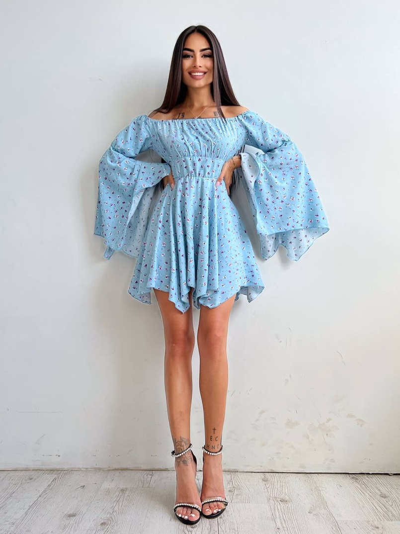 Сукня асиметричного крою з розкльошеними рукавами + корсет декорований стразами Ручна робота Сукня асиметричного крою з розкльошеними рукавами + корсет декорований стразами Ручна робота | PUSHKA SHOP