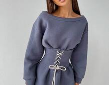 Худи на флисе + корсет на шнуровке  Худи на флисе + корсет на шнуровке  | PUSHKA SHOP