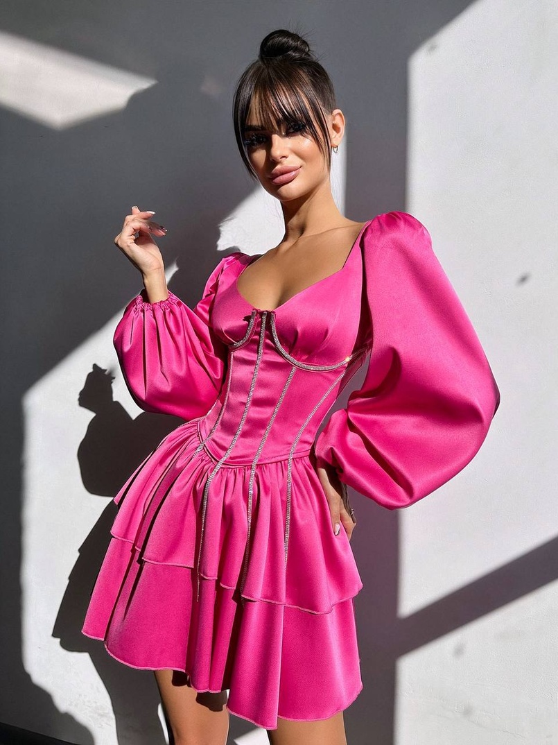 Сукня з корсетом, декорованим стразами  Ручна робота  Сукня з корсетом, декорованим стразами  Ручна робота  | PUSHKA SHOP