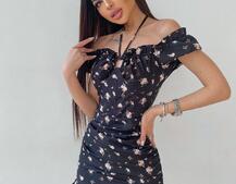 Цветочное платье мини с корсетной вставкой  на талии и присобранной юбкой  Цветочное платье мини с корсетной вставкой  на талии и присобранной юбкой  | PUSHKA SHOP