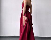 Сукня максі  з розрізом на спідниці  Сукня максі  з розрізом на спідниці  | PUSHKA SHOP