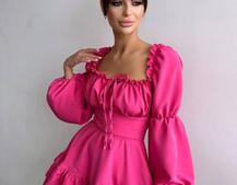 Сукня з воланами та шнурівкою  по спинці Сукня з воланами та шнурівкою  по спинці | PUSHKA SHOP