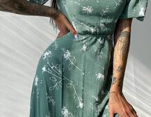 Платье миди со шнуровкой на спинке  | PUSHKA SHOP