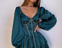 Комплект: сукня з подвійною спідницею + корсет, декорований стразами    Комплект: сукня з подвійною спідницею + корсет, декорований стразами    | PUSHKA SHOP