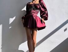 Сукня з корсетом, декорованим бахромою зі страз Ручна робота  | PUSHKA SHOP