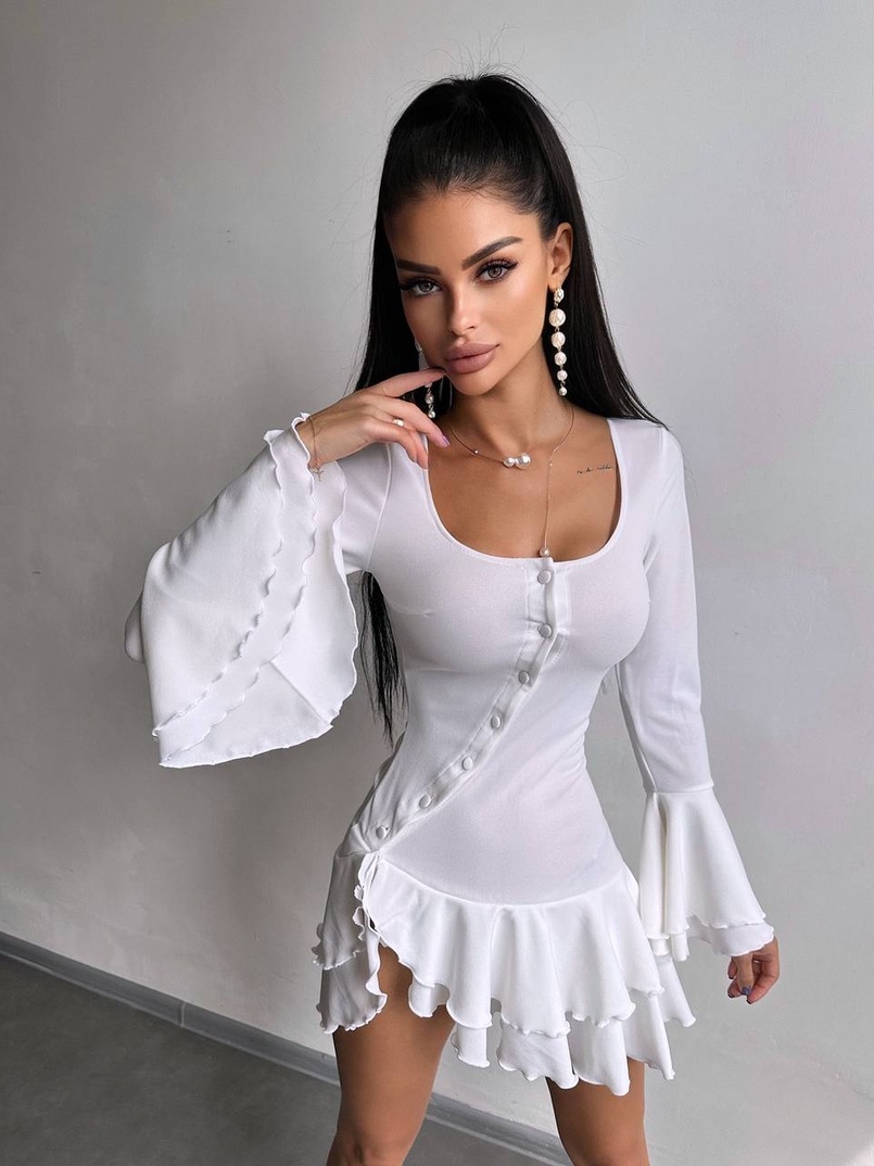 Сукня з з воланами на ґудзиках  Сукня з з воланами на ґудзиках  | PUSHKA SHOP