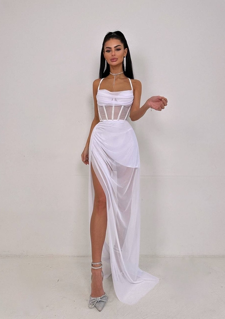 Комплект: корсет декорований стразами + спідниця максі  Комплект: корсет декорований стразами + спідниця максі  | PUSHKA SHOP