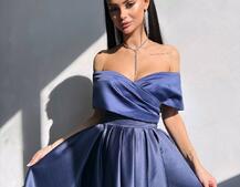 Романтична сукня міді з відкритими плечима та пишною спідницею | PUSHKA SHOP