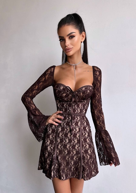 Мереживна сукня міні з чашечками    | PUSHKA SHOP