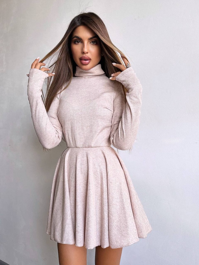 Трикотажна сукня міні із спідницею сонцем     Трикотажна сукня міні із спідницею сонцем     | PUSHKA SHOP