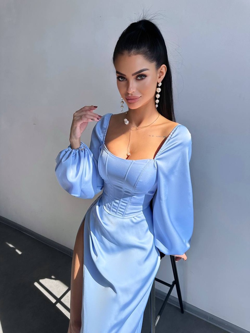 Атласний комплект: корсет + спідниця максі з драпіруванням Атласний комплект: корсет + спідниця максі з драпіруванням | PUSHKA SHOP