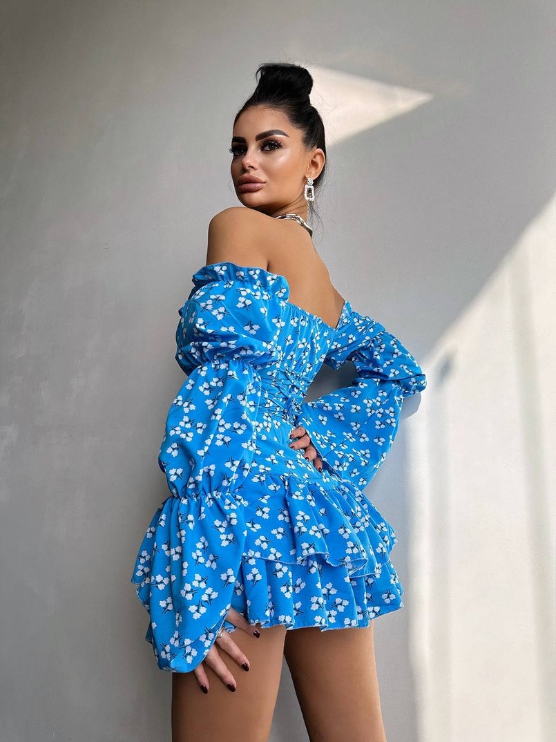 Сукня з воланами та шнурівкою по спинці Сукня з воланами та шнурівкою по спинці | PUSHKA SHOP