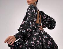 Сукня міні з пишною спідницею та драпіруванням на талії Сукня міні з пишною спідницею та драпіруванням на талії | PUSHKA SHOP