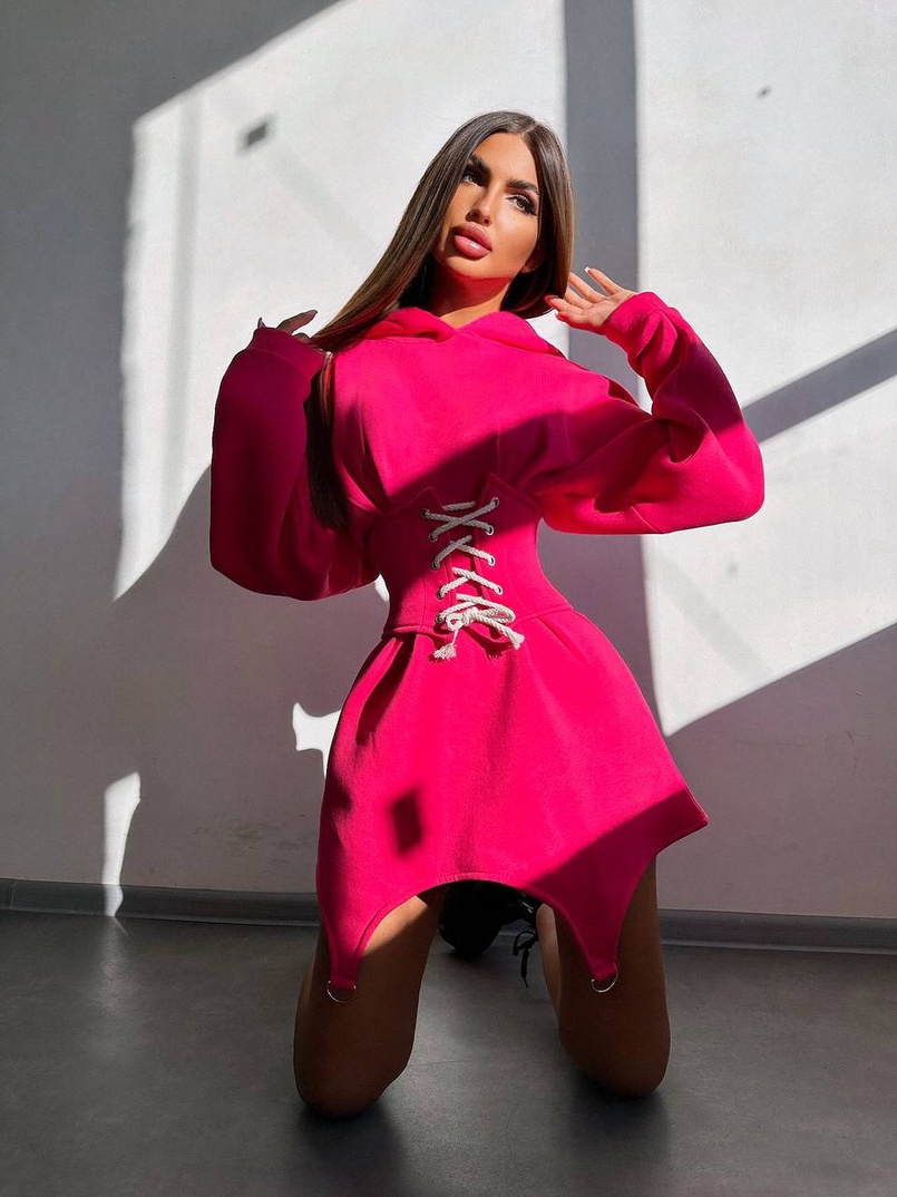 Тепле приталене худі з капюшоном на флісі + корсет на шнурівці Можна носити з корсетом та без Тепле приталене худі з капюшоном на флісі + корсет на шнурівці Можна носити з корсетом та без | PUSHKA SHOP