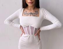 Сукня-міді  з елементами корсету   Сукня-міді  з елементами корсету   | PUSHKA SHOP