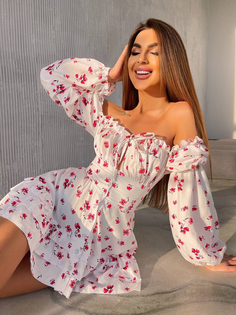 Сукня з воланами та шнурівкою  по спинці Сукня з воланами та шнурівкою  по спинці | PUSHKA SHOP