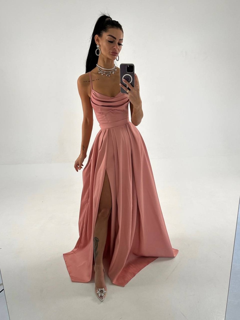 Атласний комплект: корсет + спідниця максі  | PUSHKA SHOP