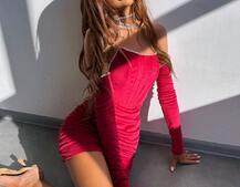 Оксамитова корсетна сукня міні, декорована стразами     Ручна робота  Оксамитова корсетна сукня міні, декорована стразами     Ручна робота  | PUSHKA SHOP