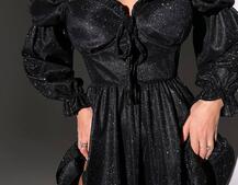 Блискуча сукня з чашечками та пишною спідницею Блискуча сукня з чашечками та пишною спідницею | PUSHKA SHOP