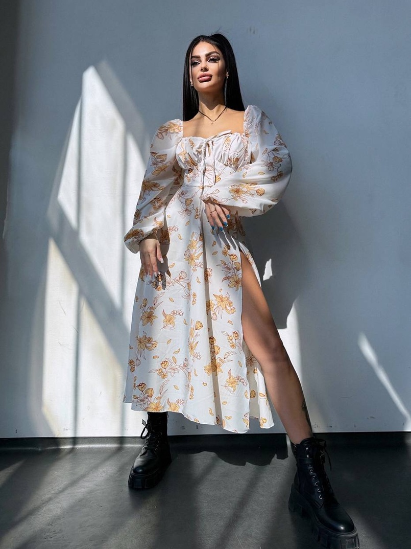 Сукня міді з квітковим принтом  Сукня міді з квітковим принтом  | PUSHKA SHOP