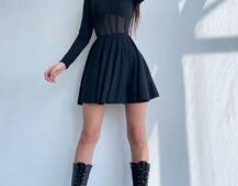 Приталена сукня з корсетною вставкою та спідницею-сонцем Приталена сукня з корсетною вставкою та спідницею-сонцем | PUSHKA SHOP