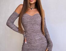 Трикотажна сукня міні з чашечками  | PUSHKA SHOP