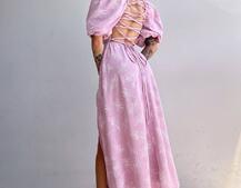 Улюблена сукня міді зі шнурівкою на спинці в нових кольорах Улюблена сукня міді зі шнурівкою на спинці в нових кольорах | PUSHKA SHOP