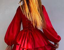 Комплект: сукня з подвійною спідницею + корсет, декорований стразами    Комплект: сукня з подвійною спідницею + корсет, декорований стразами    | PUSHKA SHOP