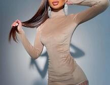 Оксамитова сукня, декорована бахромою зі страз Оксамитова сукня, декорована бахромою зі страз | PUSHKA SHOP