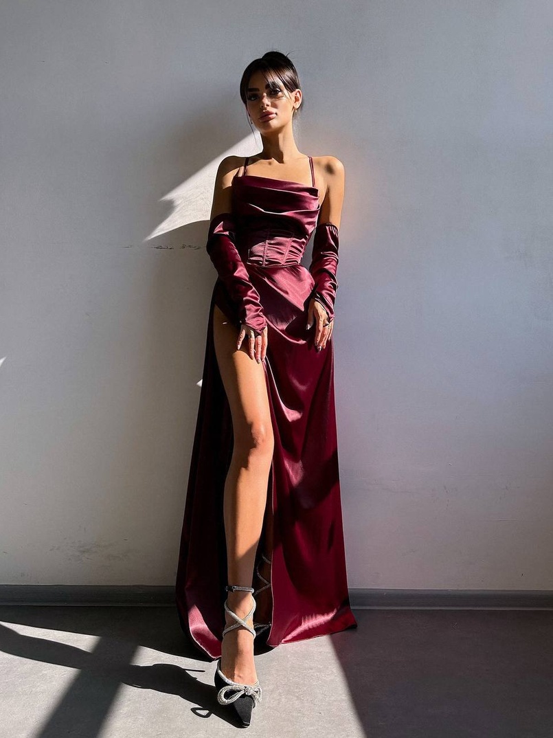 Комплект: корсет з рукавичками + спідниця максі з драпіруванням   Комплект: корсет з рукавичками + спідниця максі з драпіруванням   | PUSHKA SHOP