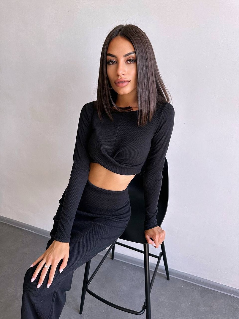 Комплект: топ + спідниця с розрізами  Комплект: топ + спідниця с розрізами  | PUSHKA SHOP