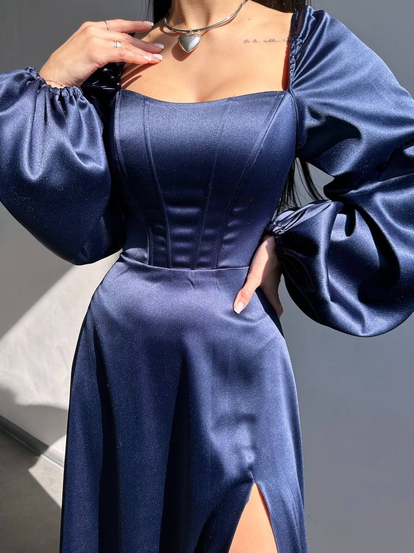 Елегантна сукня міді з корсетним верхом | PUSHKA SHOP