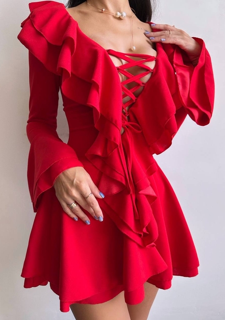 Сукня з з воланами на ґудзиках  Сукня з з воланами на ґудзиках  | PUSHKA SHOP