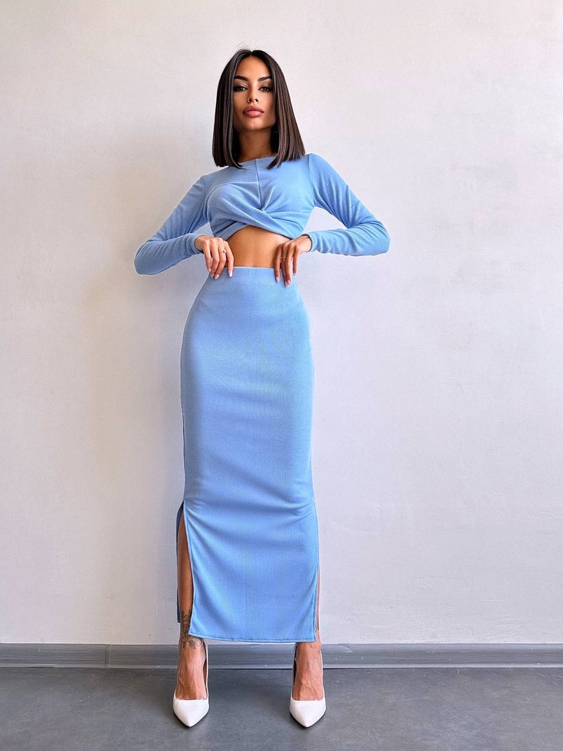 Комплект: топ + спідниця с розрізами  Комплект: топ + спідниця с розрізами  | PUSHKA SHOP