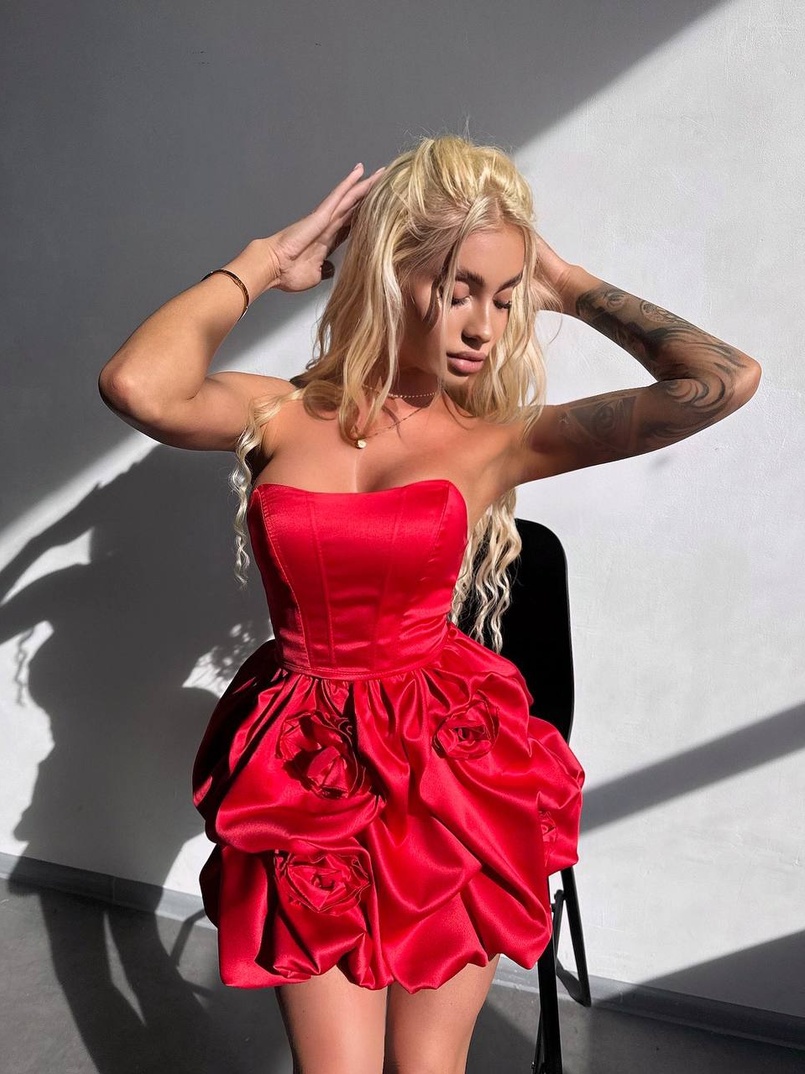 Комплект: корсет з  + спідниця декорована трояндами  Комплект: корсет з  + спідниця декорована трояндами  | PUSHKA SHOP