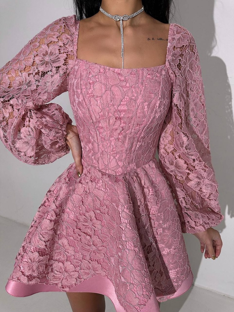 Мереживна сукня з корсетним верхом та пишною подвійною спідницею  Мереживна сукня з корсетним верхом та пишною подвійною спідницею  | PUSHKA SHOP