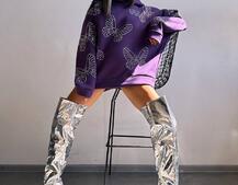 Трендове худі over size із сяючими стразами  | PUSHKA SHOP