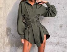 Сукня-сорочка зі шнурівкою Сукня-сорочка зі шнурівкою | PUSHKA SHOP