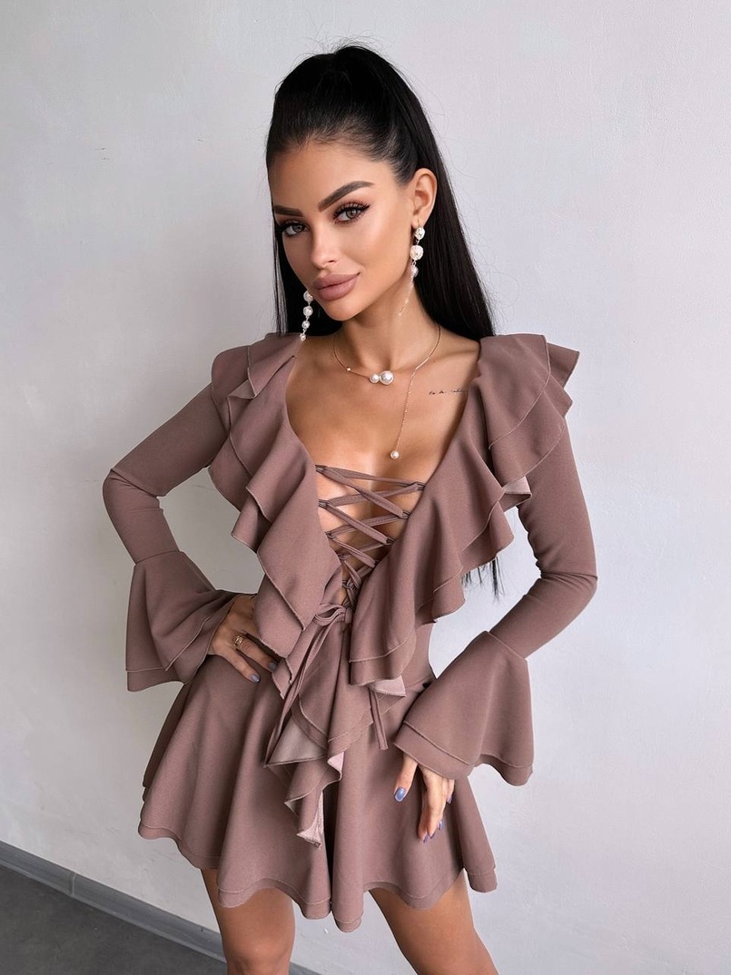 Сукня з з воланами на ґудзиках  Сукня з з воланами на ґудзиках  | PUSHKA SHOP