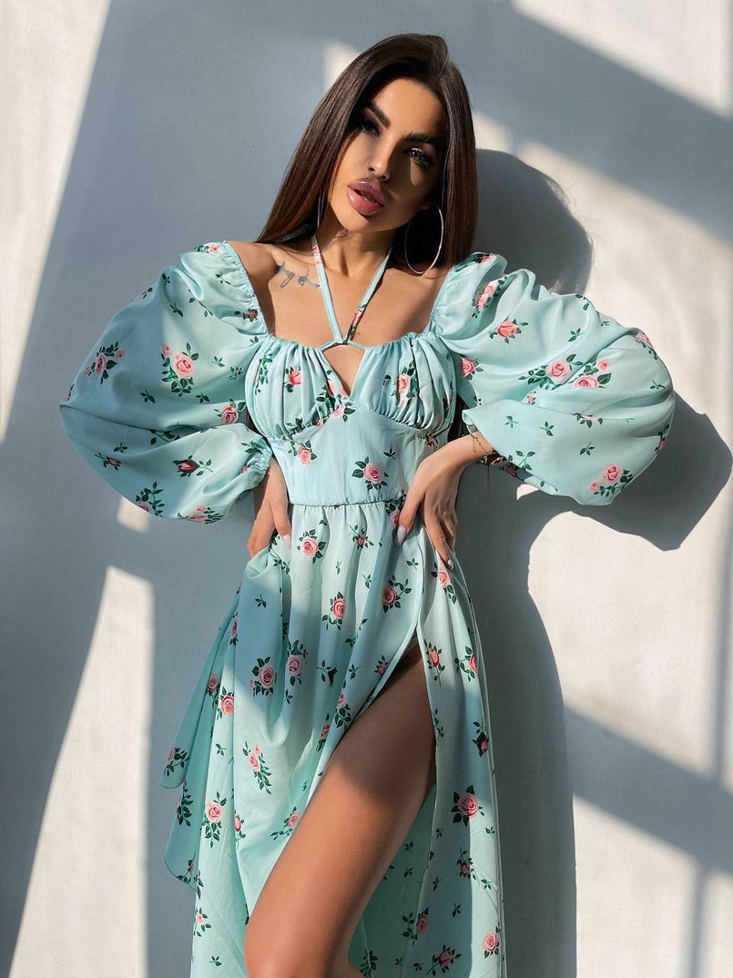 Сукня міді з квітковим принтом  Сукня міді з квітковим принтом  | PUSHKA SHOP