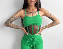 Трикотажный комплект: корсетный топ на косточках + леггинсы Трикотажный комплект: корсетный топ на косточках + леггинсы | PUSHKA SHOP